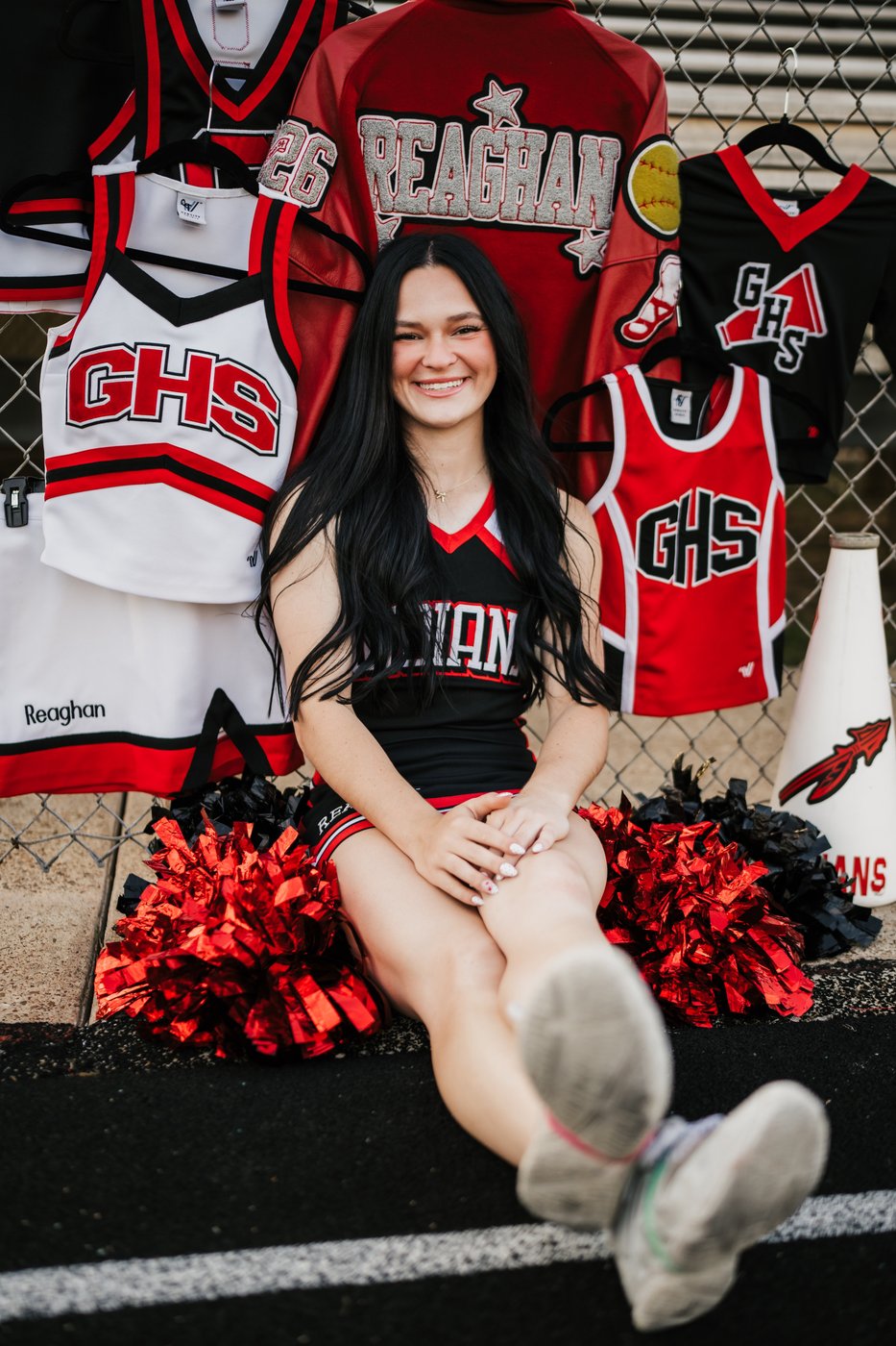 Reaghan with her uniforms